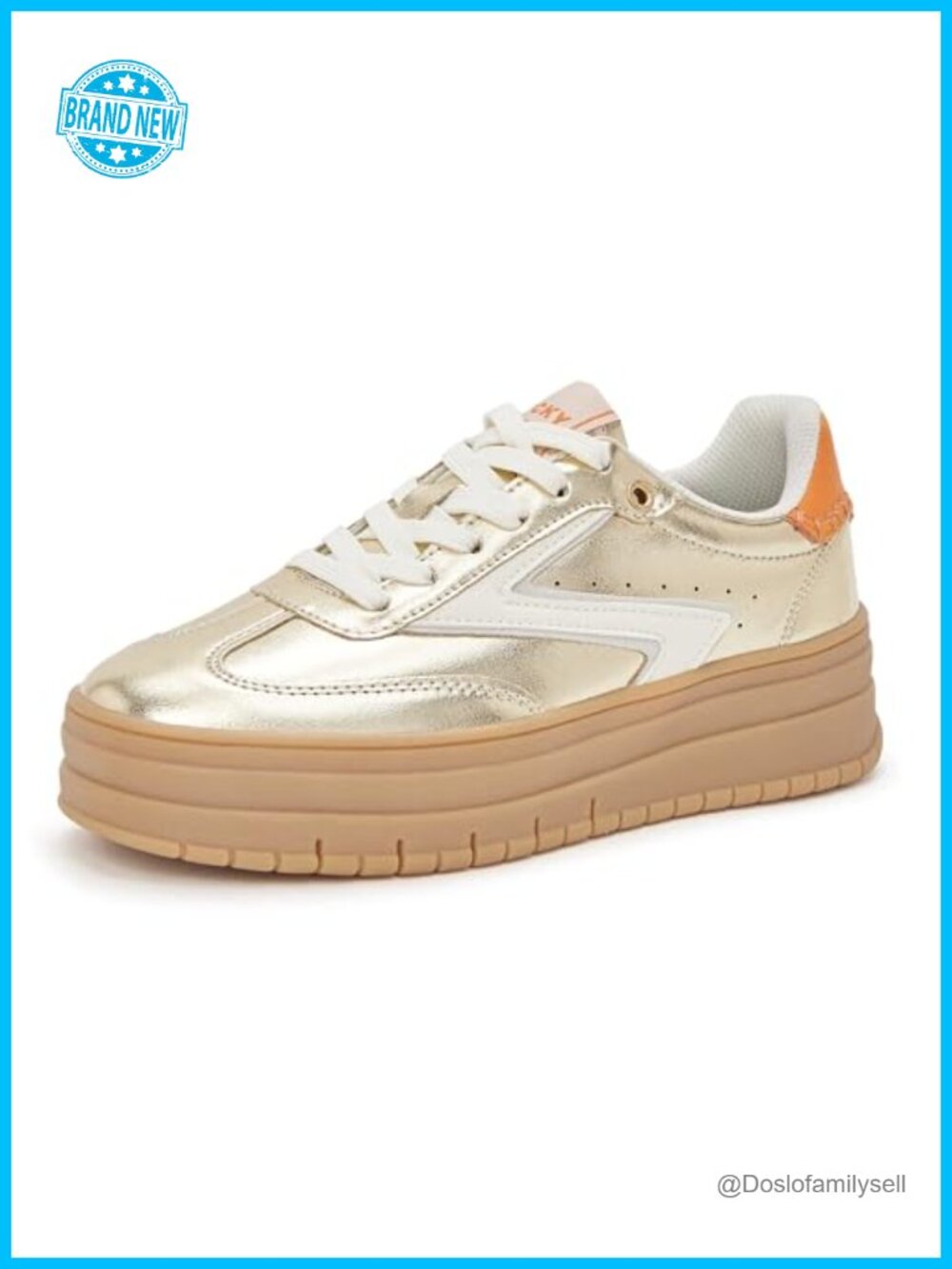 Platform Sneakers Gum Thick Sole Lace-Up Retro Casual Shoes